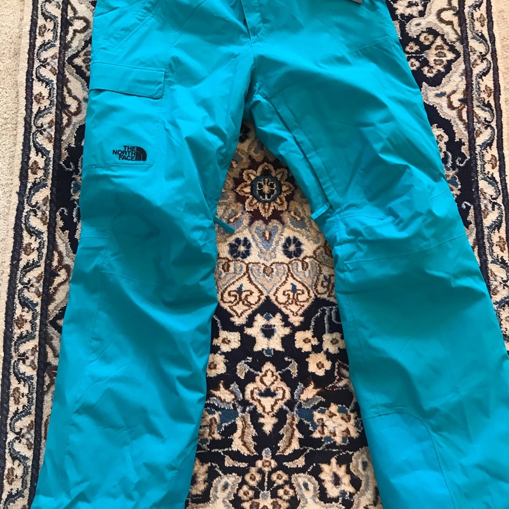 Womens Northface Snowpants, Enamel Blue, Large, Insulated Snowpants